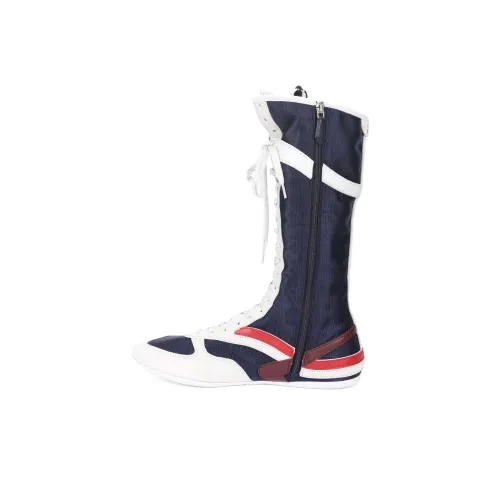 MIU MIU Gymnasium Женские сапоги на высоком каблуке синие