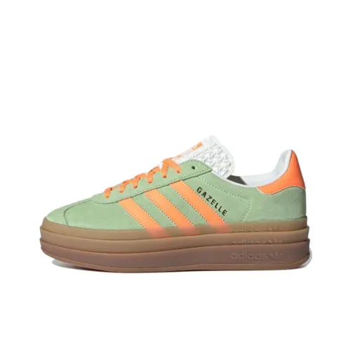 Adidas Originals GAZELLE BOLD Низкие Кроссовки для скейтбординга Женские Зеленый Оранжевый