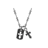 Квадратная подвеска, крест, ожерелье, черный