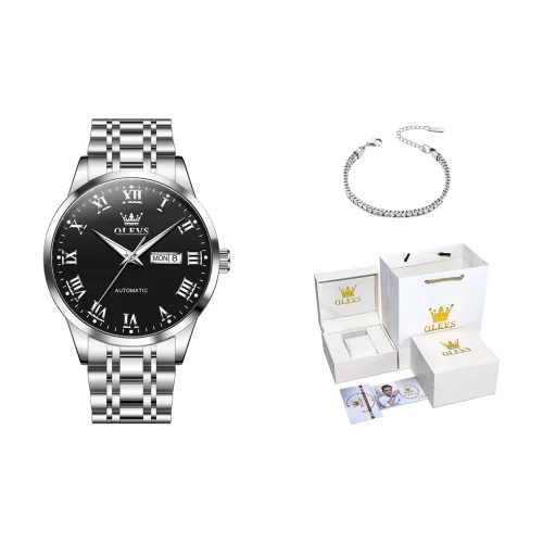 OLEVS Механический механизм ремешок из нержавеющей стали мужские часы многоцветный циферблат