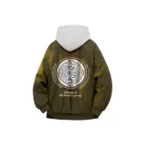 Армейский зеленый хлопковый пуховик (утепленный)