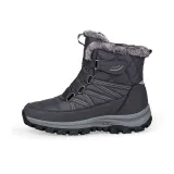 Темно-серый мужской (размеры 39-45) зимние сноубутсы, утолщенные и с флисовой подкладкой, термические, для пожилых, из хлопка, водонепроницаемые, противоскользящие