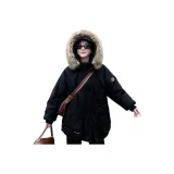 Черный хлопковый пуховик