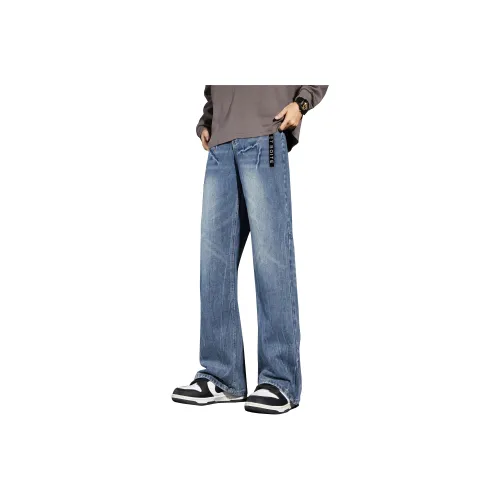 FAWENXIANGZI Винтажные синие унисекс джинсы