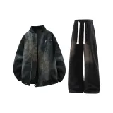 Топ Черный Хлопковый пуховик + Штаны Черные с флисовой подкладкой