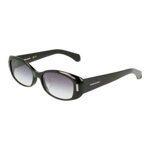 FERRAGAMO OVAL SUNGLASSES Женские Классический Черный Белый