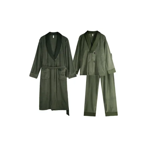 XUANJING 74666 Alpine Зеленый + 74160 Cedar Зеленый Трехкомпонентный Набор Мужские Пижамные Комплекты