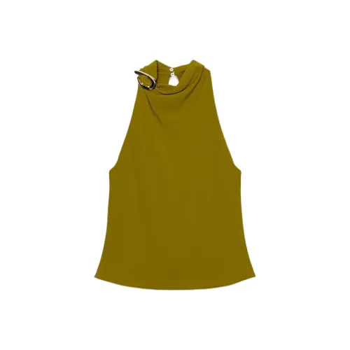 ZARA Оливково-зеленые Женские Майки