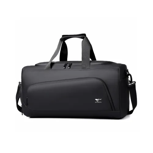 SEPTWOLVES Синтетическая кожа Спортивная сумка Стандартная Мужская Черная Серый