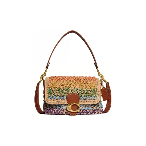 COACH Soft Tabby Соломенное плетение С кожаными вставками GOD OF Вино Сумка Сумка через плечо Обычный Женские Многоцветный
