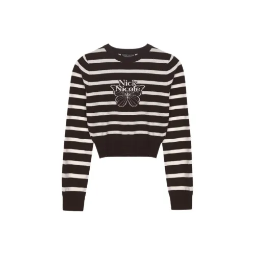 Nick Nicole Fw25 Мини Butterfly SIGNATURE STRIPE KNIT_Brown Трикотаж Women's