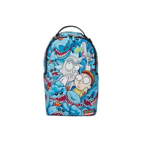SPRAYGROUND Rick Morty Коллаборация 900D Полиэстер Рюкзак Унисекс Синий