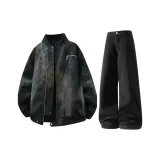 Black Liner Jacket + Black Jeans  
Черная подкладка куртка + черные джинсы