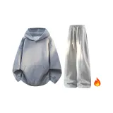 Светло-серый флисовый топ + флисовые штаны серого цвета