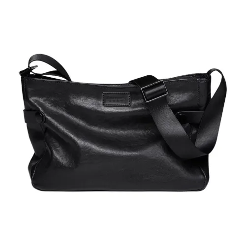 ROSEROOEN Сумка через плечо из натуральной коровьей кожи стандартная мужская черная