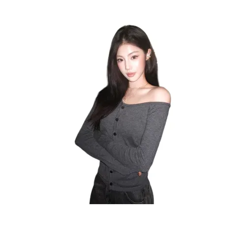 MORii Темно-серый Включая Остров Store MORii Наклейка Женские Трикотаж