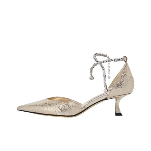 Jimmy Choo Stevie Низкий каблук Высокие каблуки 5 см Женские Шампанское золото