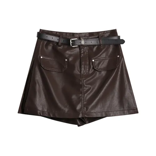 DianThia Кожаные короткие юбки для женщин