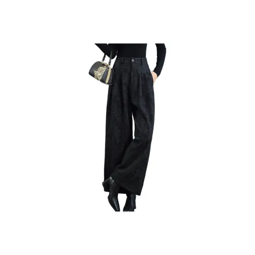 QUEDIT Черный One Piece Флис Женские Повседневные Брюки