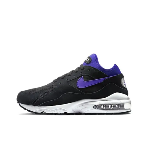 Nike Air Max 93 Устойчивый к истиранию Дышащий MID Беговые кроссовки Мужские Черный Синий