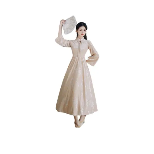 VENICEW Длинное платье с длинными рукавами женское