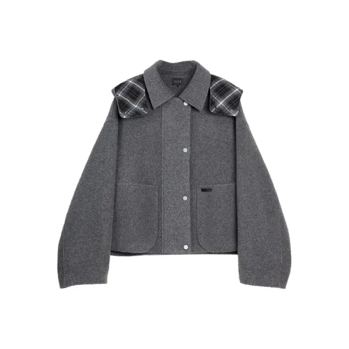 ELLE Средне-серый Женское Пальто