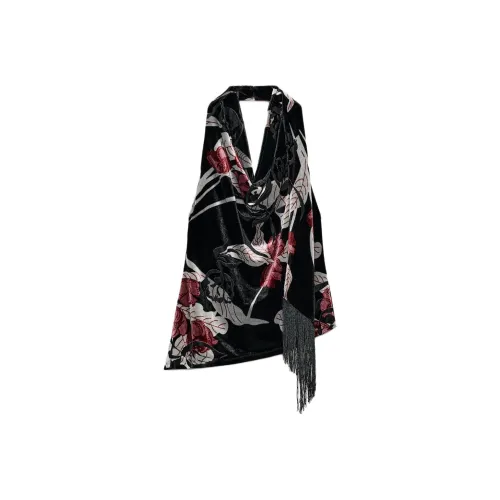 ZARA Collaboration Черный Розовый Красный Женские Майки