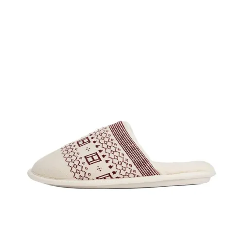 Tommy Hilfiger Резиновая подошва устойчивая к истиранию домашние тапочки женские кремовые