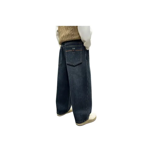 Disney Синий Серый Утолщенный и с Флисовой Подкладкой Джинсы для Детей