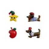 Морская звезда + Яблоко + Щенок + Серьги-гвоздики (Две пары)