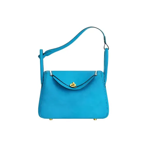 HERMES Lindy Clemence Коровья кожа Сумка Сумка через плечо Женская 0F BLEU Frida Синий