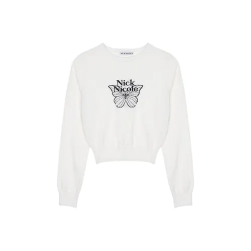 Nick Nicole Fw25 Мини BUTTERFLY SIGNATURE Рукав KNIT_BLACK Свитшот Women's