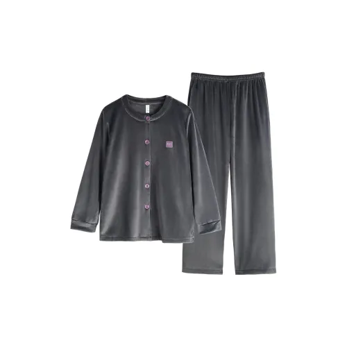 XUANJING 64358 Темно-серый Круглый вырез Женские Пижамные комплекты