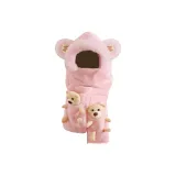 3D эффект Медведь - Светло-розовый