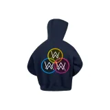 Темно-синий, синий, с флисовой подкладкой, многоцветный, три круга, Jiahao