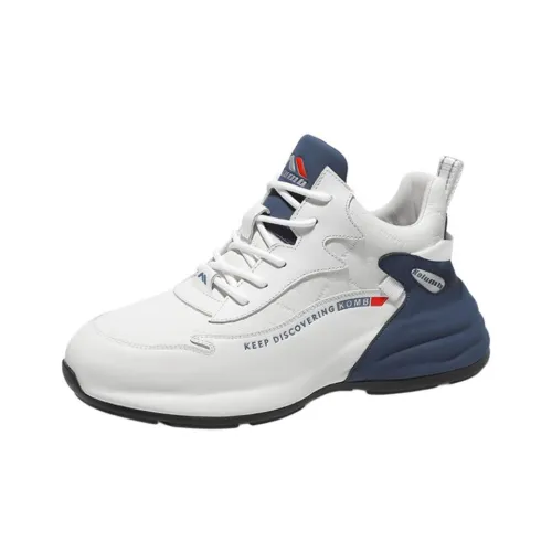 KOLUMB Легкий визуально увеличивает рост Низкий топ Повседневная обувь Мужская Белый Синий