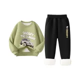 Джип/Зеленый Черный Комплекты Одежды [Ранняя зима с флисовой подкладкой]