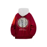 Бургундский хлопковый пуховик (утеплённый)