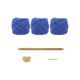 Королевский синий медвежонок наклейка + бамбуковая игла