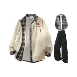 Абрикос + Черный Рубашка + Черные Штаны