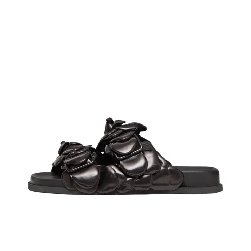 Valentino Atelier Кожаные слипоны с пэчворком женские черные