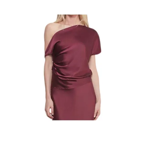 ENZA COSTA Red Women's T-Shirts ENZA COSTA Красные Женские Футболки