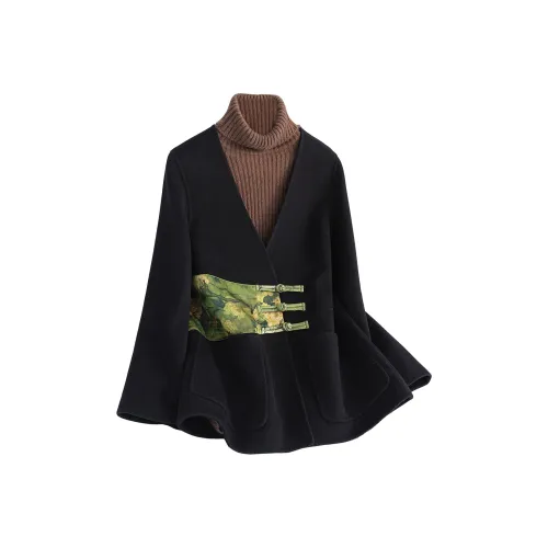 SIBAISHE Черное Женское Пальто