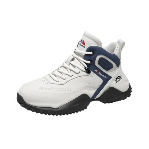 KOLUMB Устойчивый к истиранию противоскользящий MID Топ Повседневная обувь Мужская Белый Синий