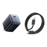 [Obsidian Black] 30W Быстрая зарядка 1 разъем + 1 м кабель для быстрой зарядки