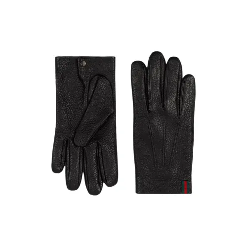 GUCCI GRAIN LEATHER Перчатки Мужские Черные