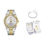 Стальной ремешок с белым циферблатом [Оригинальная коробка + браслет]