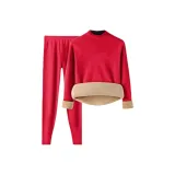 Мужской, средний воротник, шерпа, красный