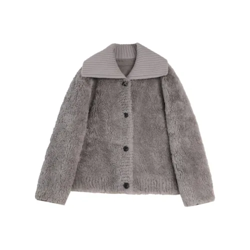 ELLE Средне-серый Женские Бархатные Куртки