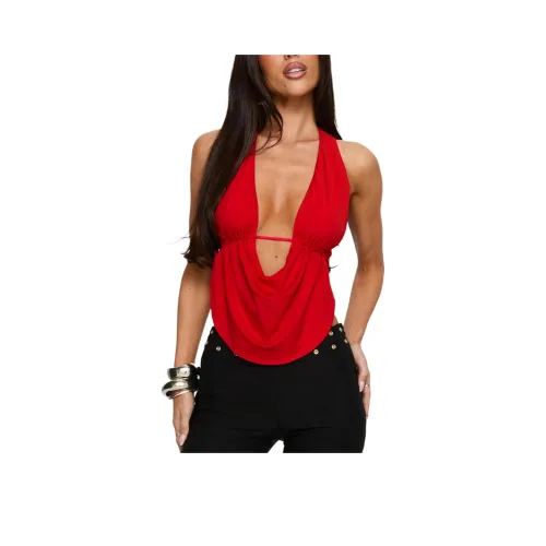 PRINCESS POLLY Tamsyn Plunge Халтер Топ Топ на бретелях Женские